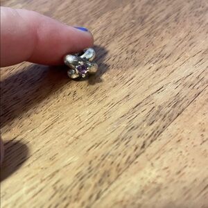 Retired Pandora Love Knot Charm with 14k Gold and Amethyst Stone 💜
